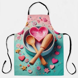 マザーズデイエプロン – 愛とベーキング – かわいいハート エプロン