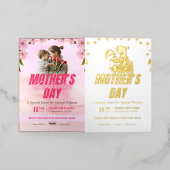 マザーズデイエレガントブランチ招待状 箔グリーティングカード (外側レイダウン)