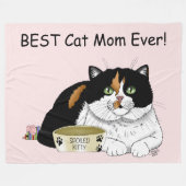 マザーズデイカリコキャット フリースブランケット (正面(横))