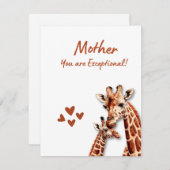 マザーズデイカードとキリンとベビーテーマ シーズンカード (正面/裏面)