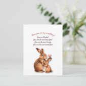 マザーズデイカードと母とベビーウサギテーマ シーズンカード (スタンド正面)