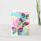マザーズデイカードと紫のピンクの蝶 カード (裏面)