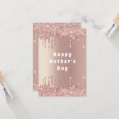 マザーズデイカードバラ金ゴールドグリッタースパークルドリップ カード (正面/裏面インサイチュ)