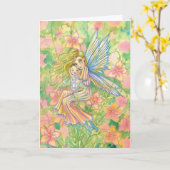 マザーズデイカードフェアリーママとベビー カード (黄色い花)