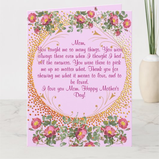 マザーズデイカードヴィンテージ花 カード (正面)