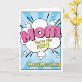 マザーズデイカード漫画バブル漫画ブックアート カード (黄色い花)