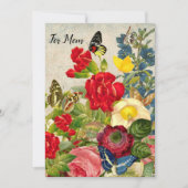 マザーズデイガーデンカーネーションバラ蝶 招待状 (正面)