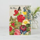 マザーズデイガーデンカーネーションバラ蝶 招待状 (スタンド正面)