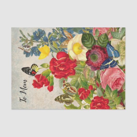 マザーズデイガーデンカーネーションバラ蝶 薄葉紙 (正面)