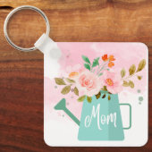 マザーズデイキーチェーンと散水缶と花 キーホルダー (正面)
