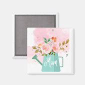 マザーズデイキーチェーンと散水缶と花 マグネット (正面/裏面)