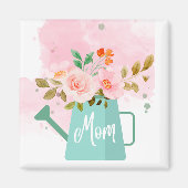 マザーズデイキーチェーンと散水缶と花 マグネット (正面)