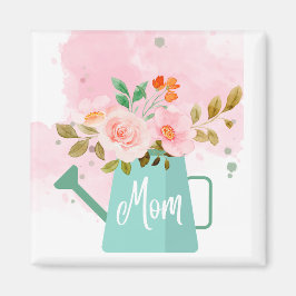 マザーズデイキーチェーンと散水缶と花 マグネット