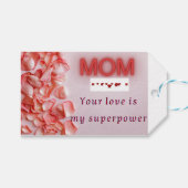 マザーズデイギフトラベル-バラ花びらデザイン ギフトタグ (正面(横))