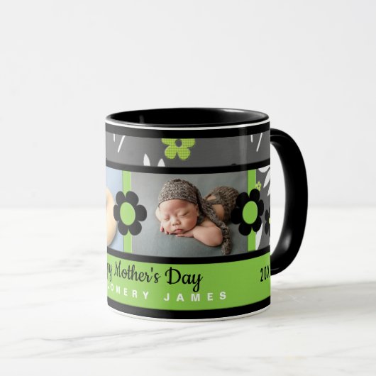 マザーズデイグリーンリトフローラテーマ2 – フォトマグカップ マグカップ (正面右)