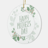 マザーズデイグリーン葉リース |オーナメント セラミックオーナメント (左)