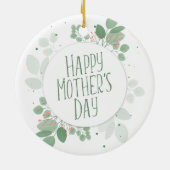 マザーズデイグリーン葉リース |オーナメント セラミックオーナメント (裏面)