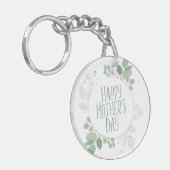 マザーズデイグリーン葉リース |キーチェーン キーホルダー (正面左)