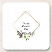 マザーズデイコースター – クリーンデザイン、カスタム文字 コースター (正面)