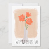 マザーズデイコーラル花模様ブラシストローク カード (正面)
