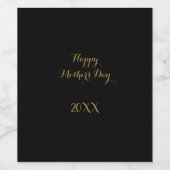 マザーズデイゴールデン金ゴールドブラックエレガント2023 ワインラベル (シングルラベル)