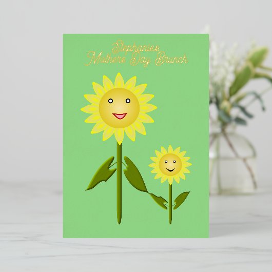 マザーズデイサンフラワーマザーズデイブランチ 箔招待状 (立ち正面)