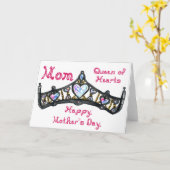 マザーズデイシルバーティアラパーティー帽子 カード (黄色い花)