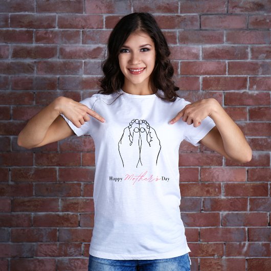 マザーズデイシンプルラインアート Tシャツ
