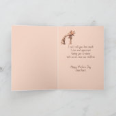 マザーズデイスウィートアートおもしろいキリン動物 カード (内部)