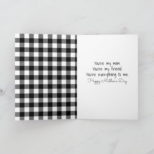 マザーズデイスティックガールとデイジーフレンドブーケ カード (内部)