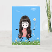 マザーズデイスティックガールとデイジーフレンドブーケ カード (正面)