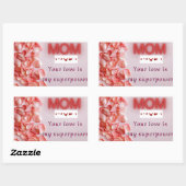 マザーズデイステッカー – バラ花びらデザイン 長方形シール (シート)