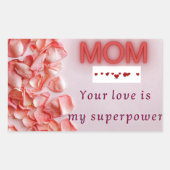 マザーズデイステッカー – バラ花びらデザイン 長方形シール (正面)