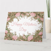 マザーズデイソフトピンクローズリースデザイン カード (正面)