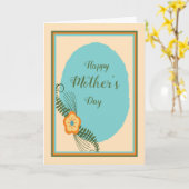 マザーズデイターコイズ&金ゴールド カード (黄色い花)