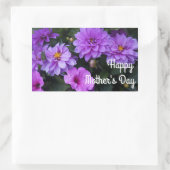 マザーズデイダリア薄紫&ペチュニア 長方形シール (バッグ)