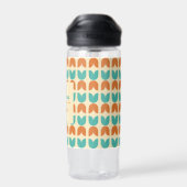 マザーズデイチューリップフローラルパターン名前をカスタムする ウォーターボトル (背面)