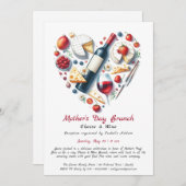 マザーズデイチーズ&ワインブランチ招待状 招待状 (正面/裏面)