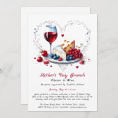 マザーズデイチーズ&ワインブランチ招待状 招待状 (正面/裏面)