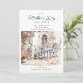 マザーズデイティーパーティーウォーターカラーガーデンコートヤード 招待状 (スタンド正面)
