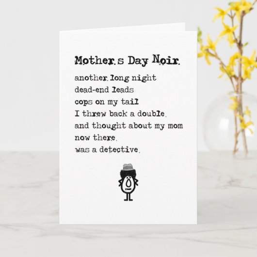 マザーズデイノワール、ユーモアたっぷりの母の日の詩 カード (黄色い花)