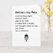 マザーズデイノワール、ユーモアたっぷりの母の日詩 カード (黄色い花)