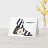 マザーズデイハイヒールとデイジー カード (黄色い花)