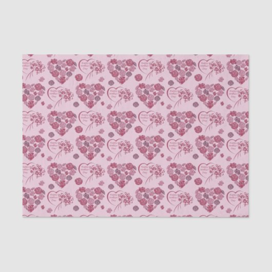 マザーズデイハートブーケ 薄葉紙 (正面)