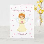 マザーズデイハート&かわいいエンジェル恵みカード カード (黄色い花)