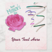 マザーズデイバラと紙吹雪 ワインラベル (シングルラベル)