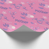 マザーズデイバラと薄紫包装紙 ラッピングペーパー (角)