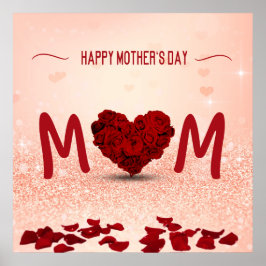 マザーズデイバラハートブーケ – ポスタープリント ポスター