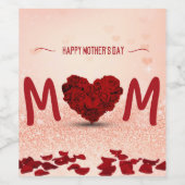 マザーズデイバラハートブーケ – ワインラベル (シングルラベル)