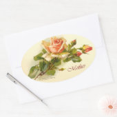 マザーズデイバラ 楕円形シール (封筒)